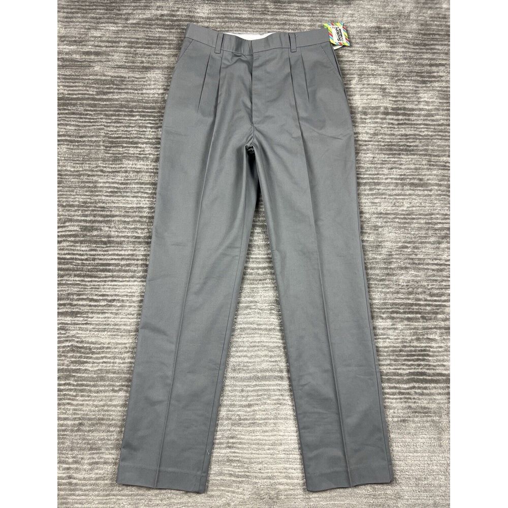 Vintage Becky Pants Juniors 15 Gray Pleated Dress Pants Made in USA NWT